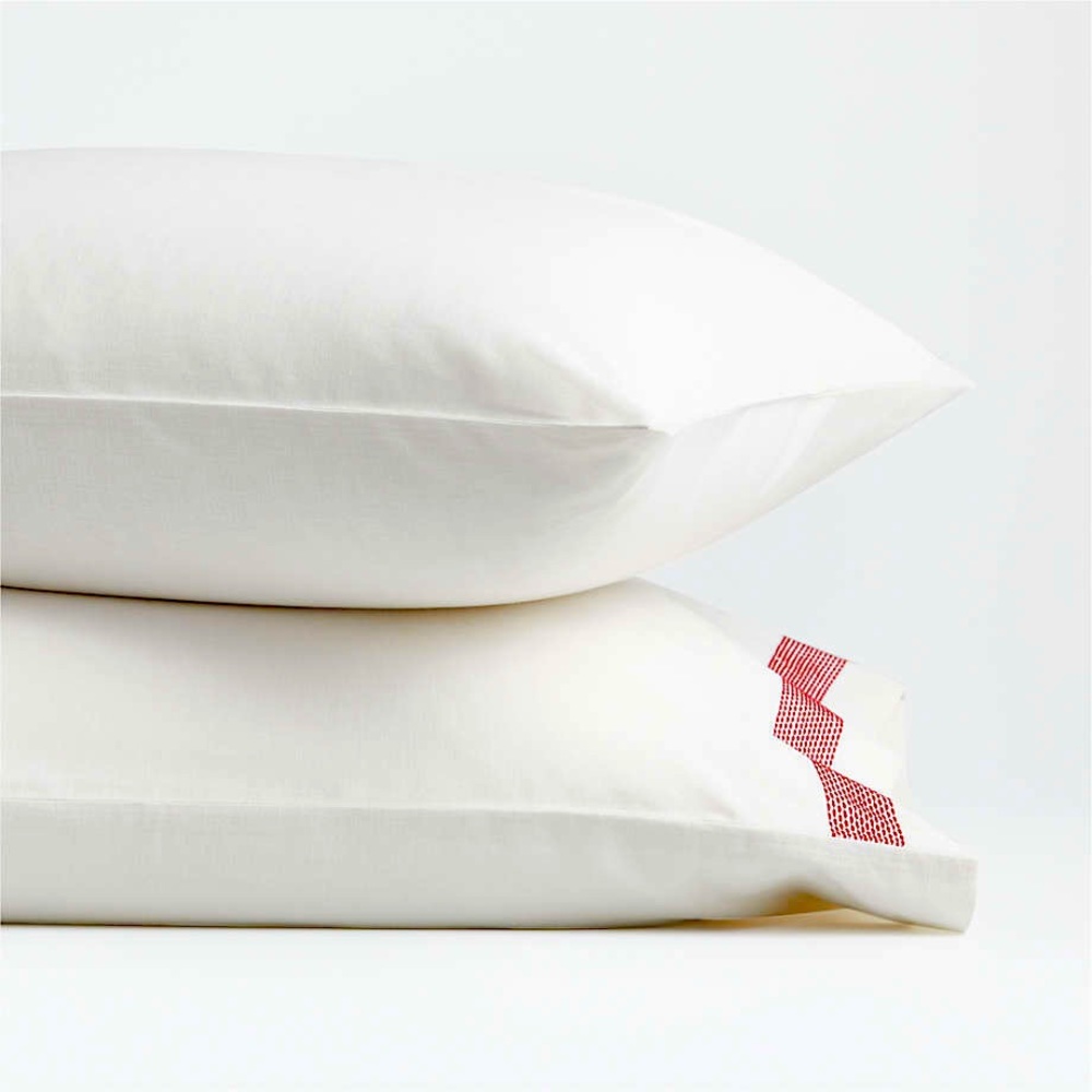 Crate and Barrel Standard Organic Cotton/Linen PILLOWCASE set. TWO available